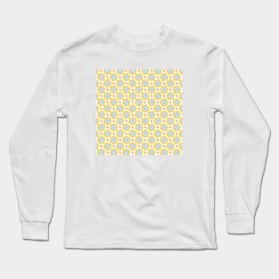 Yellow & Blue Floral Pattern Long Sleeve T-Shirt